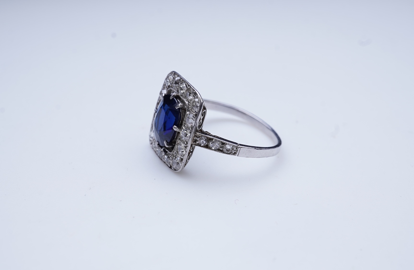 An Art Deco sapphire and diamond ring, 1920s